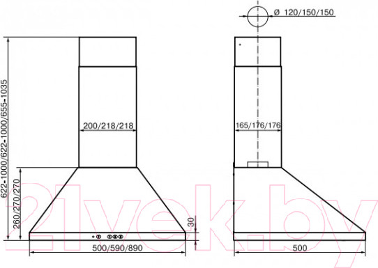 Изображение товара Вытяжка купольная Elikor Вента 60П-650-К3Д / 940857 (черный)