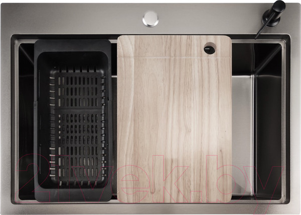 Изображение товара Мойка кухонная STELLAR S6050NB-A (нано черный, c доской)