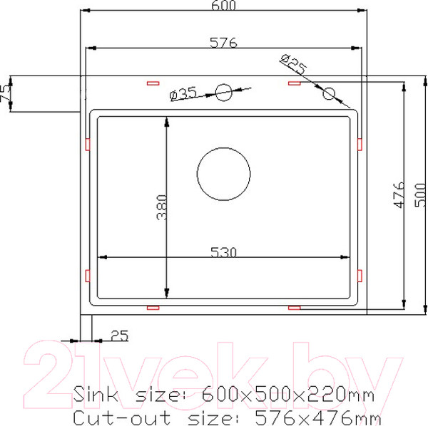 Изображение товара Мойка кухонная STELLAR S6050NB-A (нано черный, c доской)