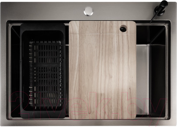 Изображение товара Мойка кухонная STELLAR S7050NB-A (нано черный, c доской)