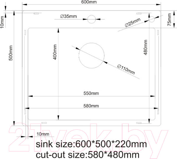 Изображение товара Мойка кухонная STELLAR S6050S-S1