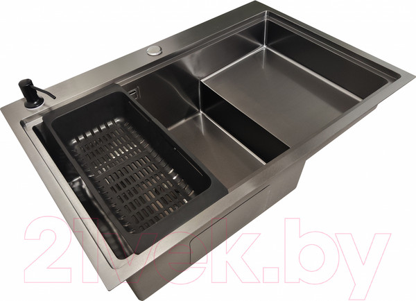 Изображение товара Мойка кухонная STELLAR S6550NB-TU-L (нано черный, с доской)