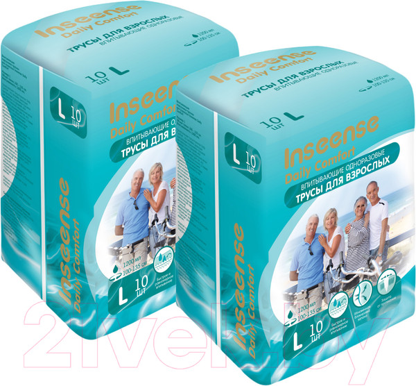 Изображение товара Трусы впитывающие для взрослых Inseense L / Ins10adultL/2 (2x10шт)