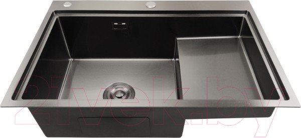 Изображение товара Мойка кухонная STELLAR S7550NB-TU-L (нано черный, с доской)