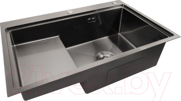Изображение товара Мойка кухонная STELLAR S7550NB-TU-R (нано черный, с доской)