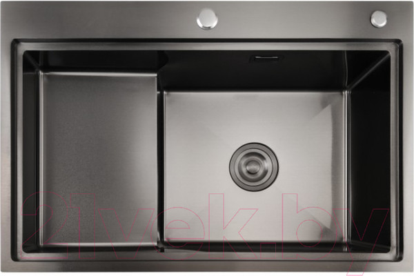 Изображение товара Мойка кухонная STELLAR S7550NB-TU-R (нано черный, с доской)