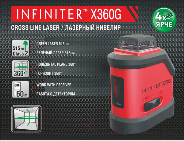 Изображение товара Лазерный нивелир Infiniter X360 G / 1-004-002