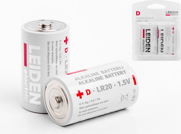 Изображение товара Комплект батареек Leiden Electric D LR20 1.5V / 808005 (2шт)