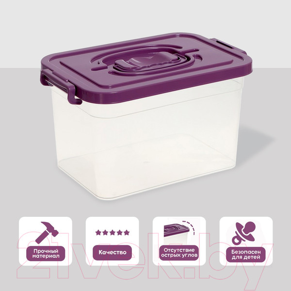 Изображение товара Контейнер для хранения Соломон С крышкой / 9897544 (фиолетовый)