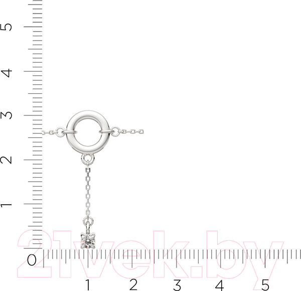 Изображение товара Браслет на ногу из серебра ZORKA 0640041.ZZ (28см, с фианитом)