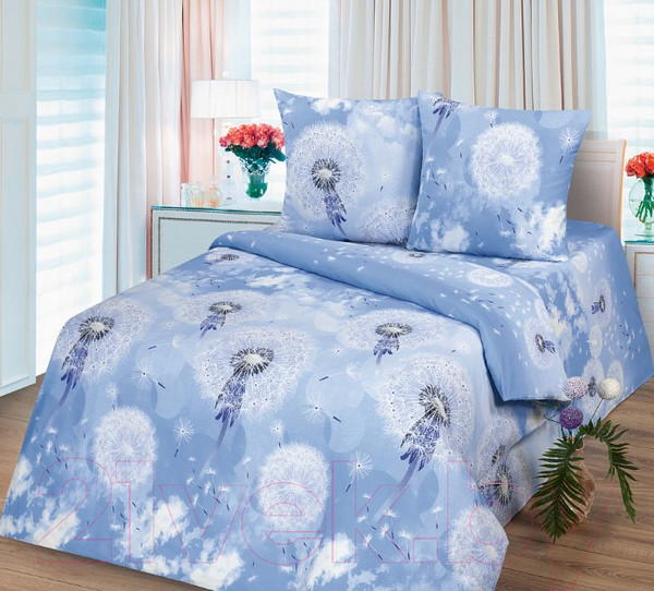 Изображение товара Комплект постельного белья Milanika Одуванчики Евро (бязь)