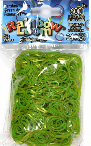 Изображение товара Набор для плетения Rainbow Loom Набор резинок / B0139 (зеленое яблоко)