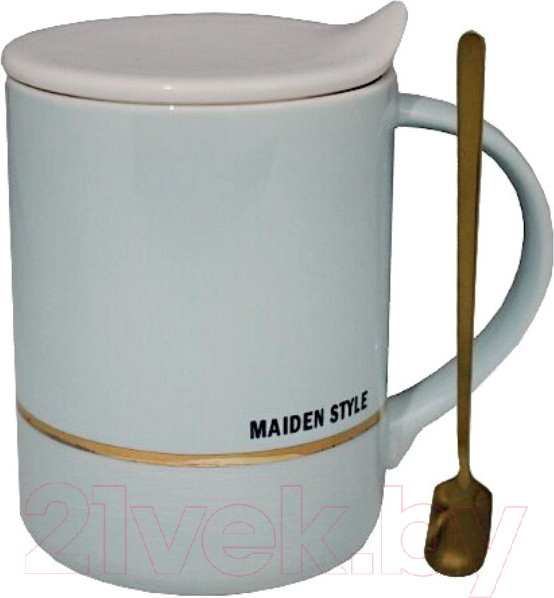 Изображение товара Кружка с ложкой Lenardi 106-018 (с крышкой)