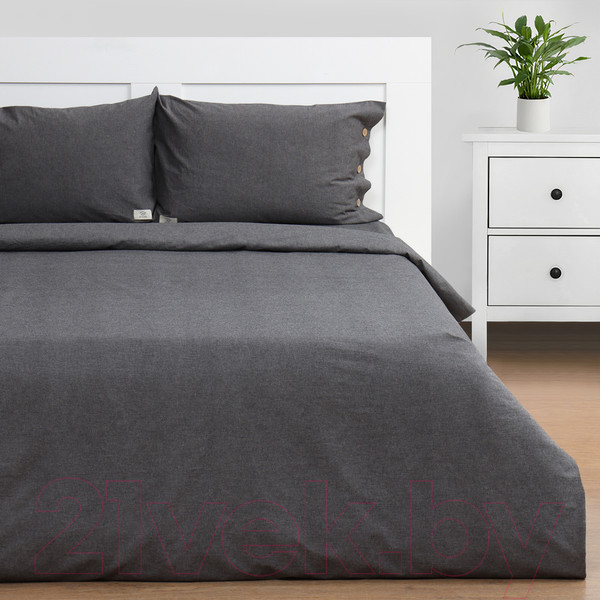 Изображение товара Комплект постельного белья Этель Denim 1.5сп / 10245435 (темно-серый)