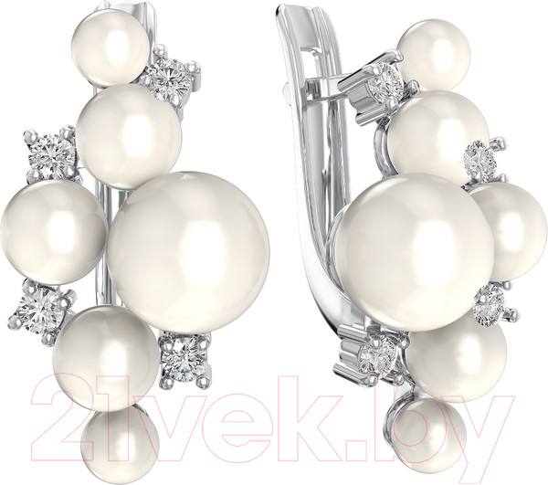 Изображение товара Серьги из серебра ZORKA 0310352 (с фианитами и жемчугом)