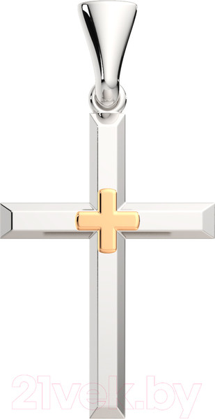 Изображение товара Крестик из серебра ZORKA 0430271.G14K (с золотой вставкой)