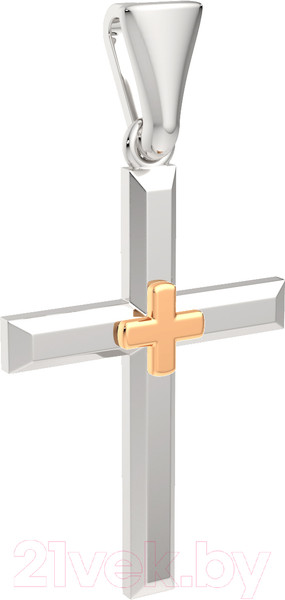 Изображение товара Крестик из серебра ZORKA 0430271.G14K (с золотой вставкой)