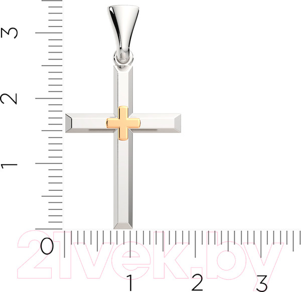 Изображение товара Крестик из серебра ZORKA 0430271.G14K (с золотой вставкой)