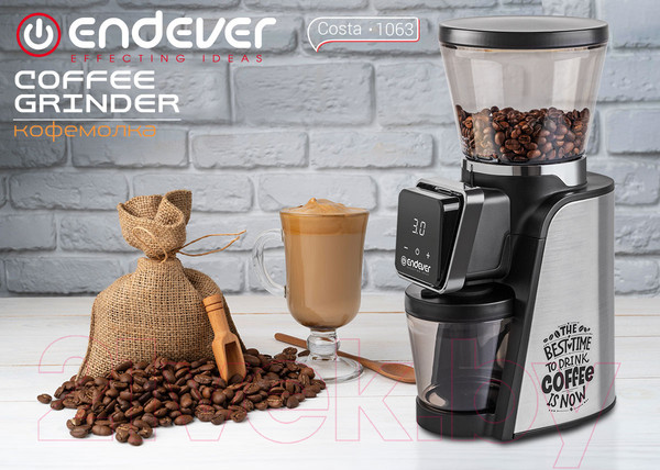 Изображение товара Кофемолка Endever Costa-1063 (стальной/черный)