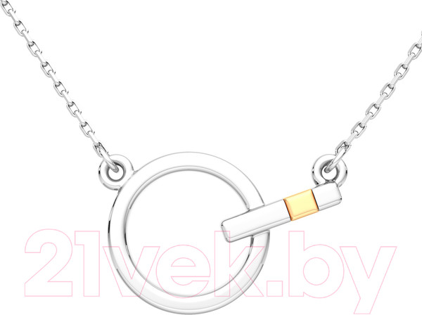 Изображение товара Колье из серебра ZORKA 0540023.G14K (45см, с золотой вставкой)