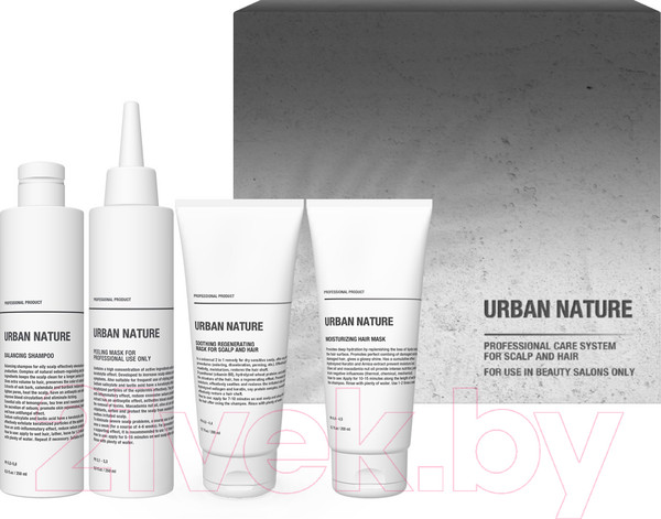 Изображение товара Набор косметики для волос Urban Nature Professional Kit Balancing Шампунь+Пилинг+Маска+Маска (250мл+250мл+200мл+200мл)