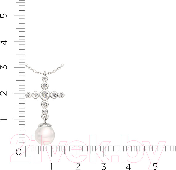 Изображение товара Колье из серебра ZORKA 0550056 (45см, с фианитами и жемчугом)