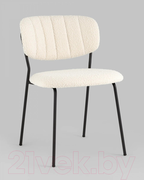 Изображение товара Стул Stool Group Кэрол без подлокотников / FDC9003 DC2635-1A (букле белый/черные ножки)