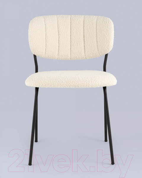 Изображение товара Стул Stool Group Кэрол без подлокотников / FDC9003 DC2635-1A (букле белый/черные ножки)