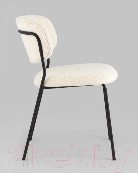 Изображение товара Стул Stool Group Кэрол без подлокотников / FDC9003 DC2635-1A (букле белый/черные ножки)