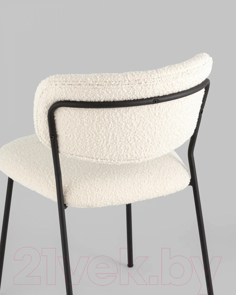 Изображение товара Стул Stool Group Кэрол без подлокотников / FDC9003 DC2635-1A (букле белый/черные ножки)