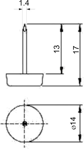 Изображение товара Протектор для мебели AKS Подпятник с гвоздем (20шт, черный)