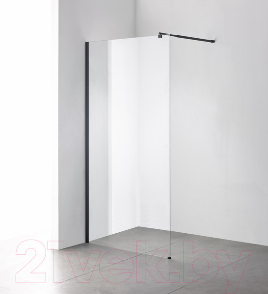 Изображение товара Душевая стенка Saniteco Walk-In SN-W6TB110 (110x200, прозрачное стекло, черный профиль)