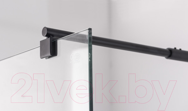 Изображение товара Душевая стенка Saniteco Walk-In SN-W6TB110 (110x200, прозрачное стекло, черный профиль)