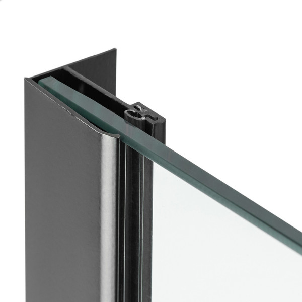 Изображение товара Душевая стенка Saniteco Walk-In SN-W6TB110 (110x200, прозрачное стекло, черный профиль)