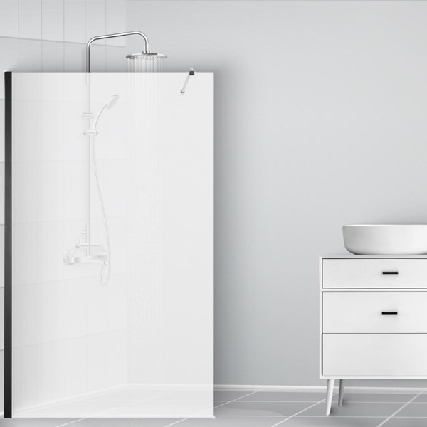 Изображение товара Душевая стенка Saniteco Walk-In SN-W6TB110 (110x200, прозрачное стекло, черный профиль)