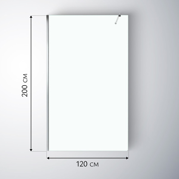 Изображение товара Душевая стенка Saniteco Walk-In SN-W6TB120 (120x200, прозрачное стекло, черный профиль)