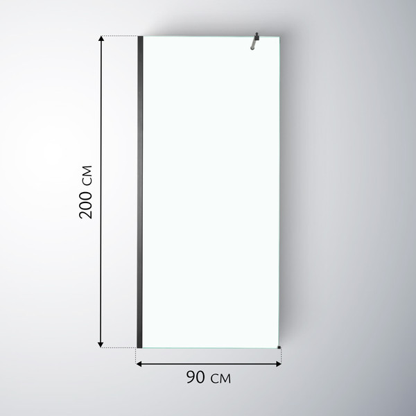 Изображение товара Душевая стенка Saniteco Walk-In SN-W8TB90 (90x200, прозрачное стекло, черный профиль)