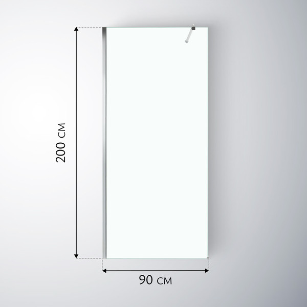Изображение товара Душевая стенка Saniteco Walk-In SN-W6TC90 (90x200, прозрачное стекло, хромированный профиль)
