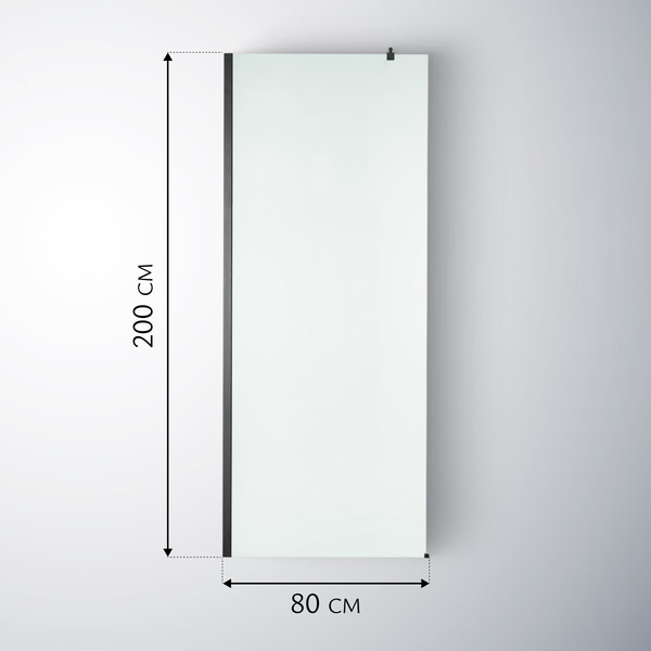 Изображение товара Душевая стенка Saniteco Walk-In SN-W6MB80 (80x200, матовое стекло, черный профиль)