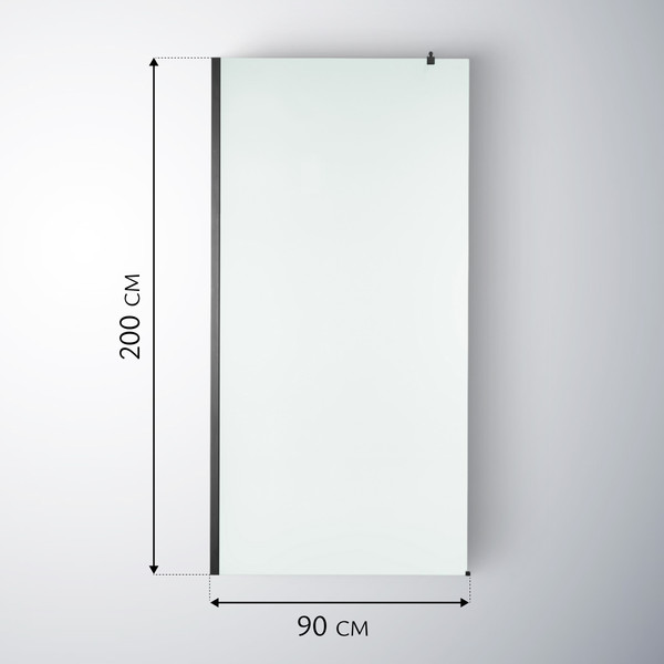 Изображение товара Душевая стенка Saniteco Walk-In SN-W6MB90 (90x200, матовое стекло, черный профиль)