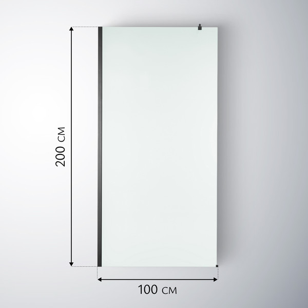 Изображение товара Душевая стенка Saniteco Walk-In SN-W6MB100 (100x200, матовое стекло, черный профиль)