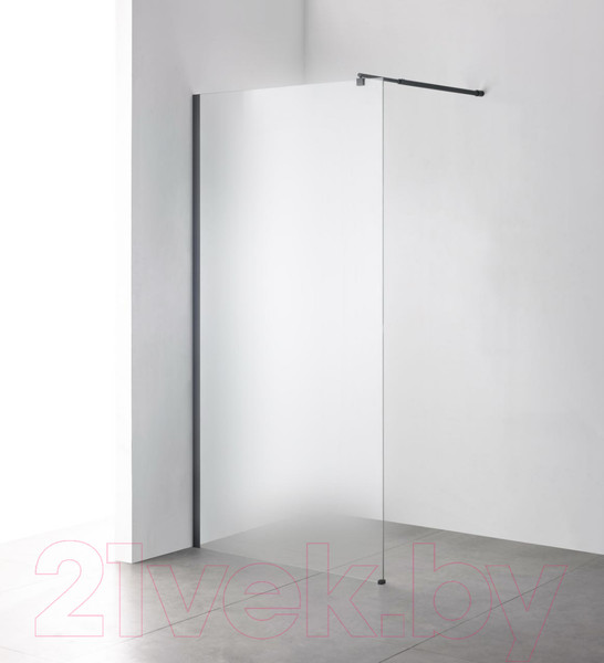 Изображение товара Душевая стенка Saniteco Walk-In SN-W6MB110 (110x200, матовое стекло, черный профиль)