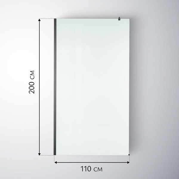 Изображение товара Душевая стенка Saniteco Walk-In SN-W6MB110 (110x200, матовое стекло, черный профиль)