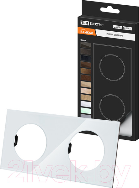 Изображение товара Рамка для выключателей и розеток TDM Байкал / SQ1819-0003 (хрустально-белый)