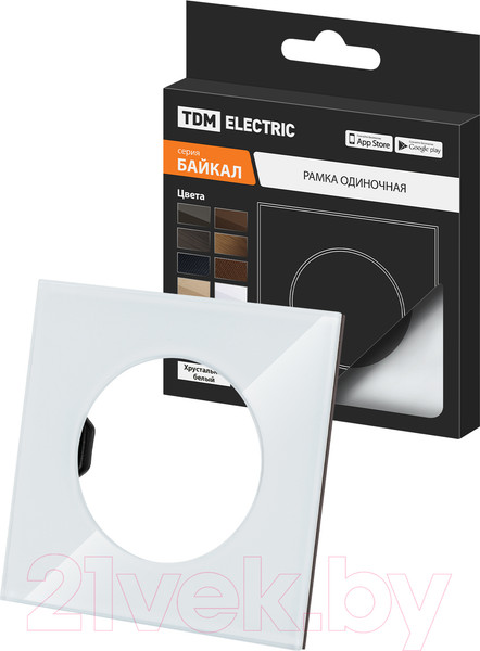 Изображение товара Рамка для выключателей и розеток TDM Байкал / SQ1819-0002 (хрустально-белый)