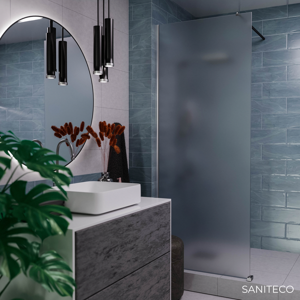 Изображение товара Душевая стенка Saniteco Walk-In SN-W6MC100 (100x200, матовое стекло, хромированный профиль)