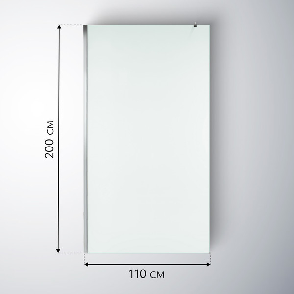 Изображение товара Душевая стенка Saniteco Walk-In SN-W8MC110 (110x200, матовое стекло, хромированный профиль)