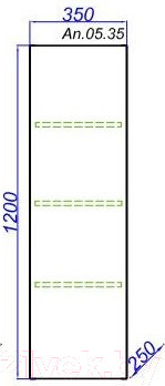 Изображение товара Шкаф-полупенал для ванной Aqwella Анкона / An.05.35/VT
