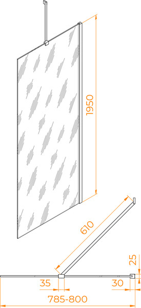 Изображение товара Душевая стенка RGW Z-14 Easy / 06221408-11 (стекло прозрачное/хром)