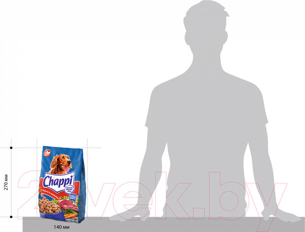 Изображение товара Сухой корм для собак Chappi С говядиной по-домашнему с овощами и травами (600г)